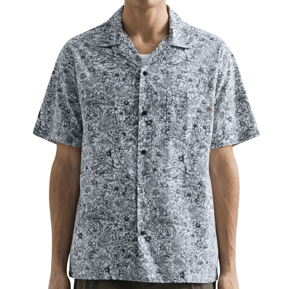 Cotton Cuban Collar Floral Shirt