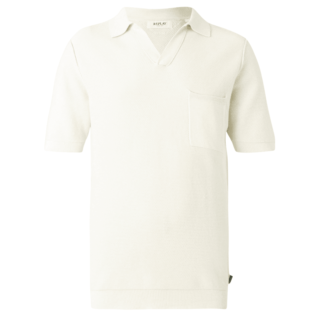 Knitted Cream Polo Shirt