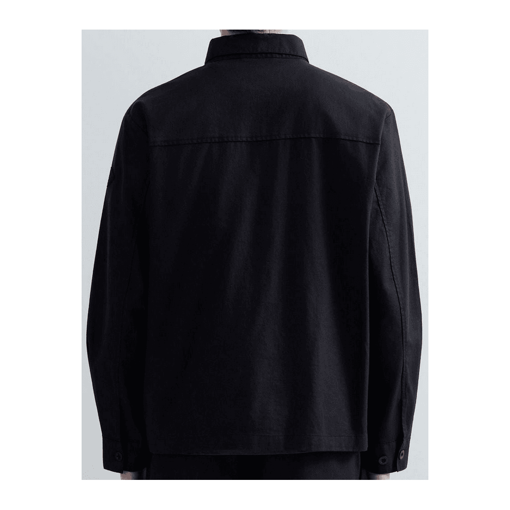 Linen Button Up Black Shirt