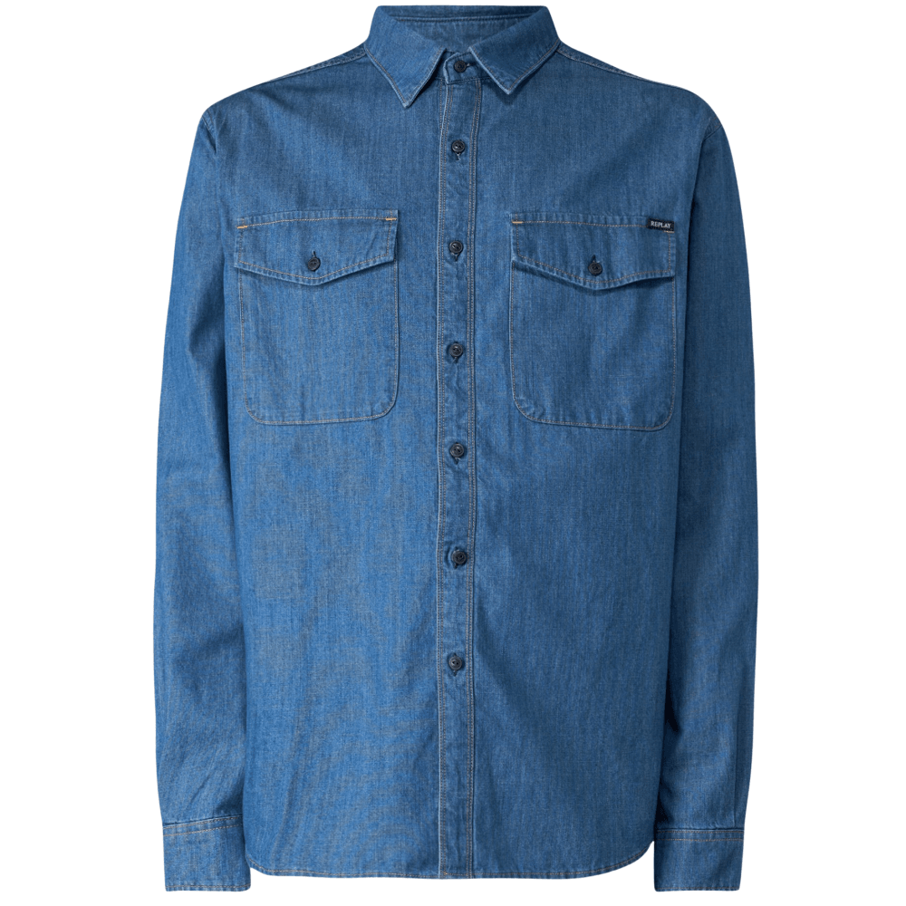 Mid Wash Blue Denim Shirt