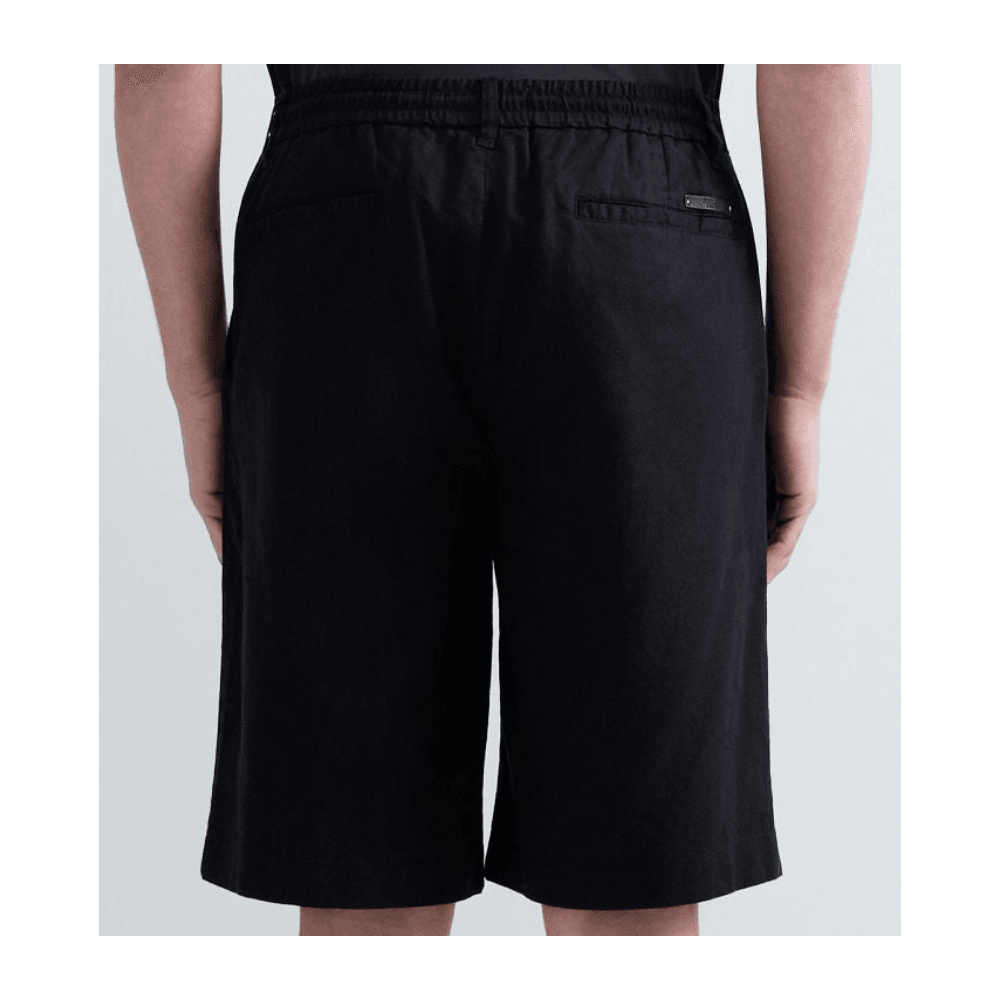 Regular Fit Black Linen Shorts