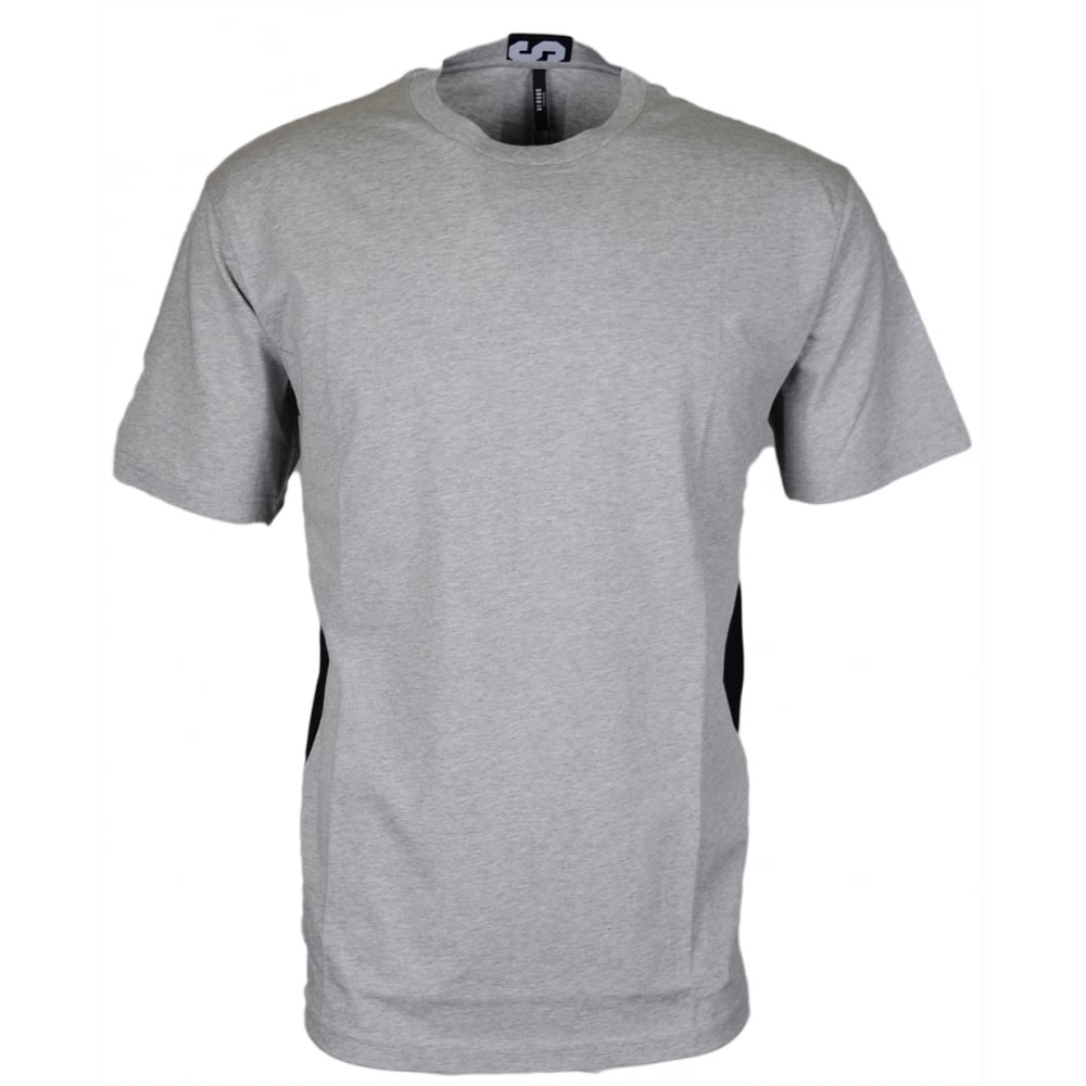 BU90497 BJ10289 Round Neck Grey/Black T-Shirt