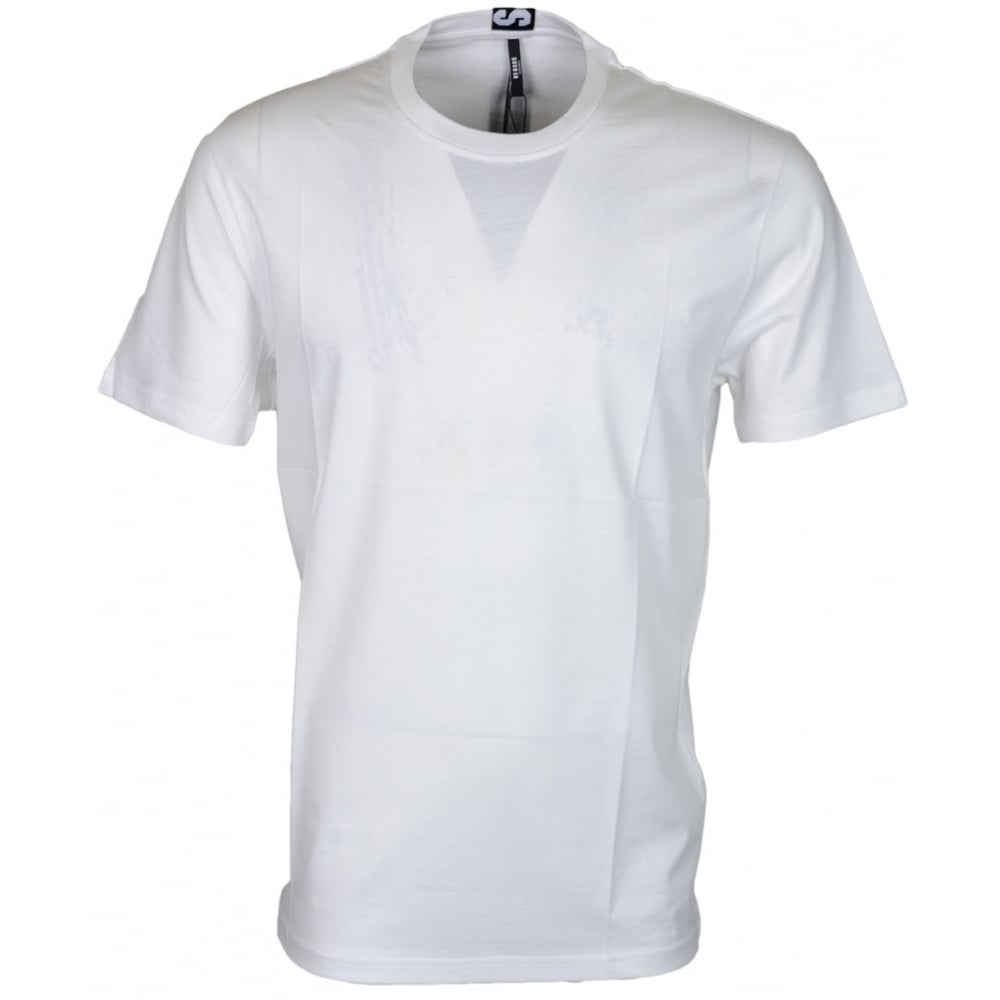 Versus BU90432 Plain White Extra Long T-Shirt