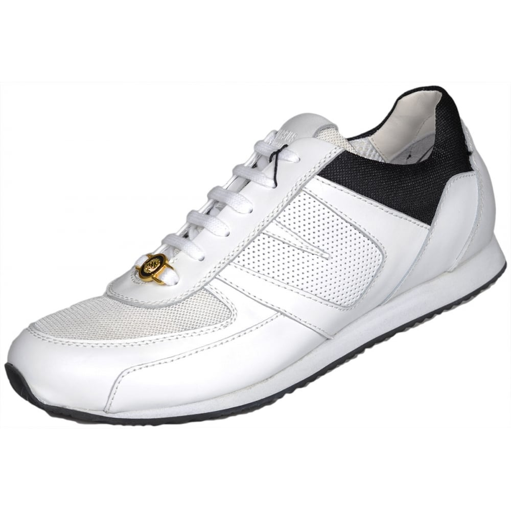 Versus Lion Head Leather Mesh White Trainers